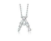 Genevive Brilliant Plated Cubic Zirconia Initial Necklace