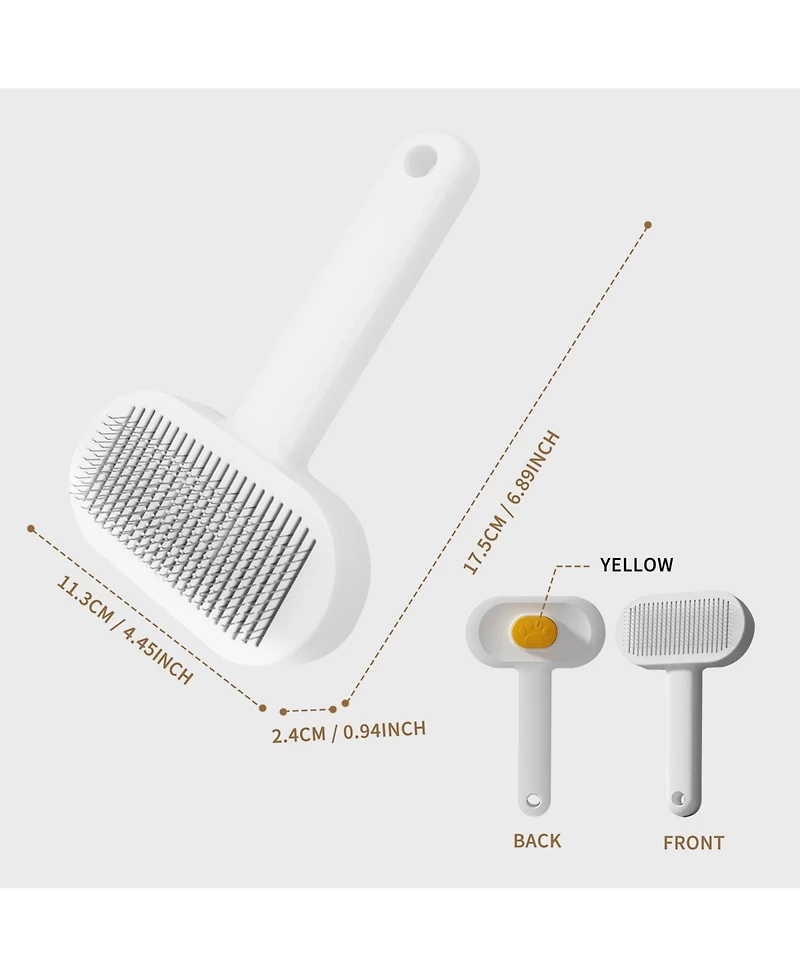 Aostirmotor Pet Grooming Brush for Dogs & Cats, Detangling Shedding Tool with Ergonomic Handle