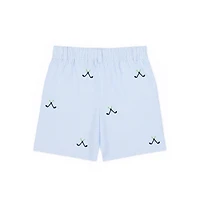 Florence Eiseman Little Boy Check Seersucker Short with Embroidered Golf Clubs
