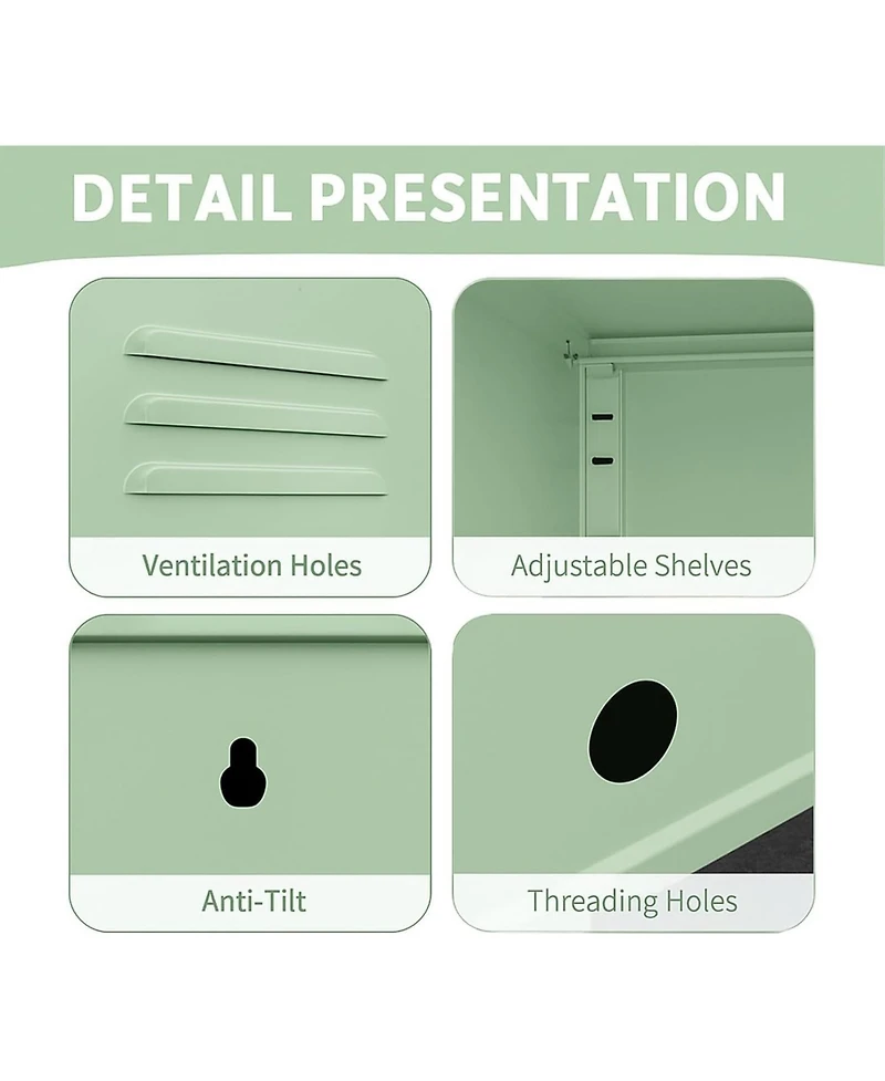 gaomon Metal Locker Nightstand with Door & Shelf, Modern Steel Bedside Storage Cabinet