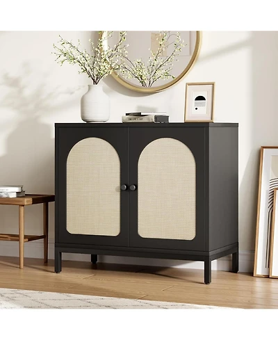 gaomon Rattan Sideboard Buffet Cabinet, Entryway Table, Accent Storage Cabinet, Console Table for Hallway, Living Room