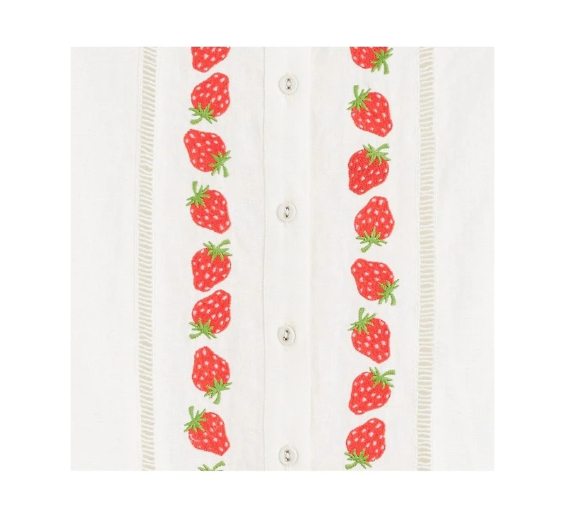 Chinti & Parker Women's Linen-Blend Strawberry Shirt