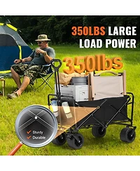 All-Terrain Folding Wagon with 5-inch Wheels & Compact Storage