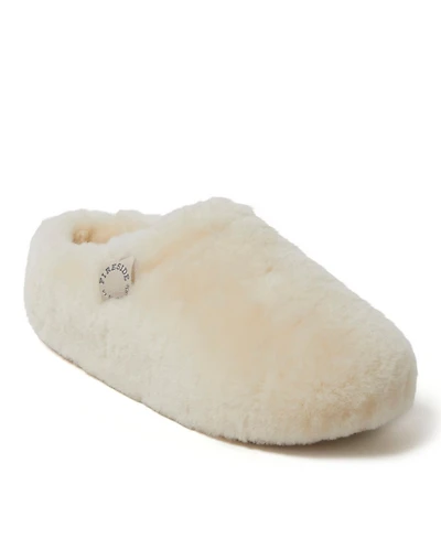 Fireside by Dearfoams Women's Maryboro Genuine Shearling Platform Fuzzy Clog Slipper