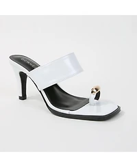 Berness Women's Catha Gold-Tone Toe Ring Heeled Sandals