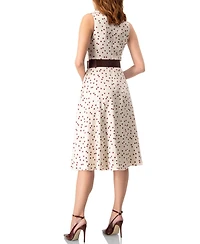 Ivonne Women's Polka Dot Midi Dress with Belt