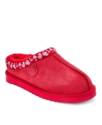 Dearfoams Fireside By Womens Greta Genuine Shearling Clog Slipper With Embroidery