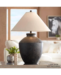 Large 23" Bottom Springcrest Empire Lamp Shade Linen Chimney 6" Top x 13.5" High Spider Replacement Harp and Finial Fitting