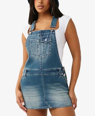 True Religion Women's Denim Overall Dress