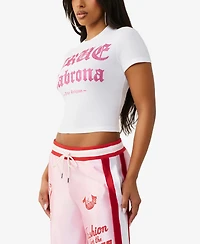 True Religion Women's Crystal Slogan Baby T-Shirt