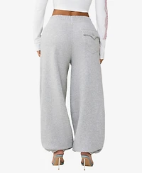 True Religion Women's Big T Crystal Baggy Jogger Pants