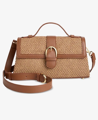 On 34th Kristt Straw Small Satchel Bag, Macy's Exclusive