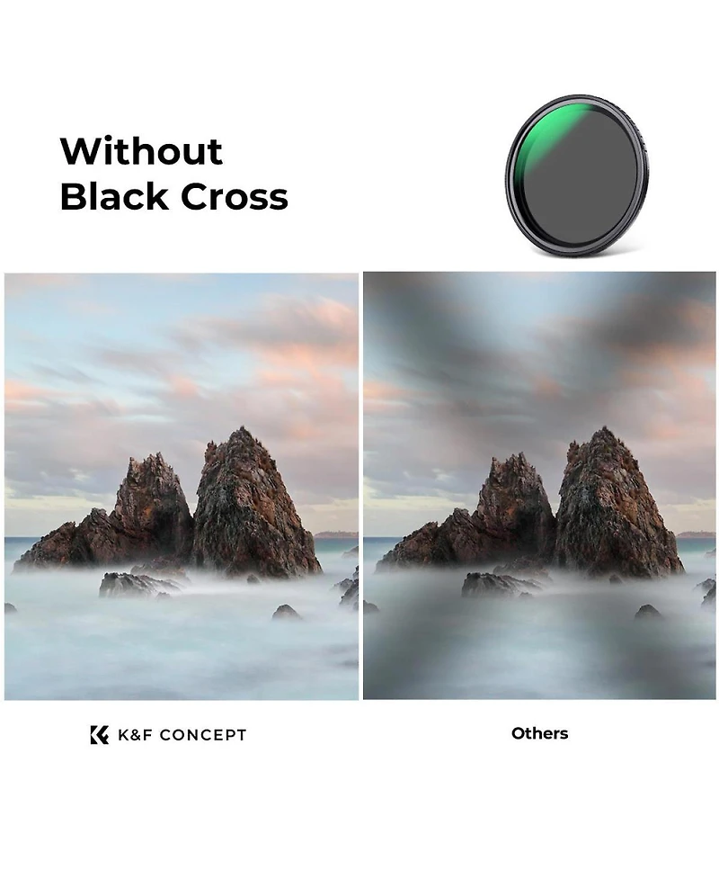 KandF Concept 67mm Nano-x ND2-32 1-5 Stop Magnetic Variable Neutral Density Lens Filter