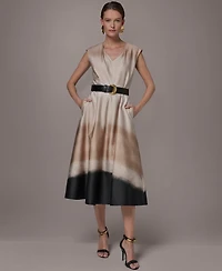 Donna Karan New York Women's Printed V-Neck Dress