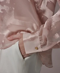 Donna Karan New York Women's Split V-Neck Long-Sleeve Top