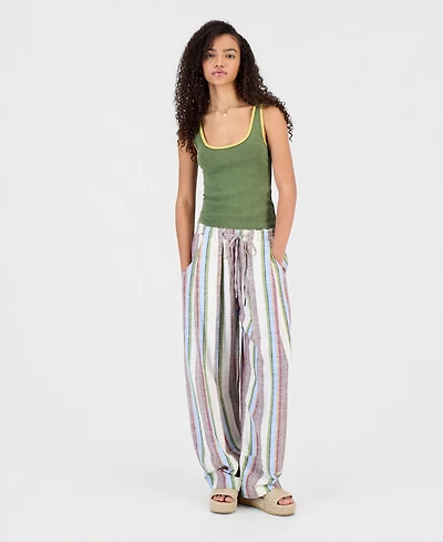 Free People Juniors' Striped Wide-Leg Pants