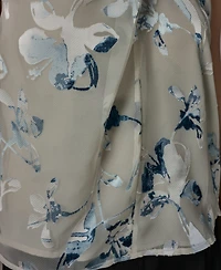 Donna Karan New York Petite Flocked Floral Top