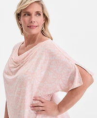 Jm Collection Plus Printed Cowl-Neck Knit Top, Macy's Exclusive