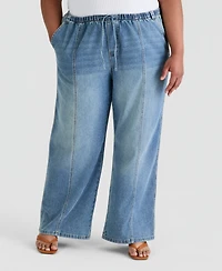 And Now This Trendy Plus Tie-Waist Wide-Leg Jeans, Macy's Exclusive
