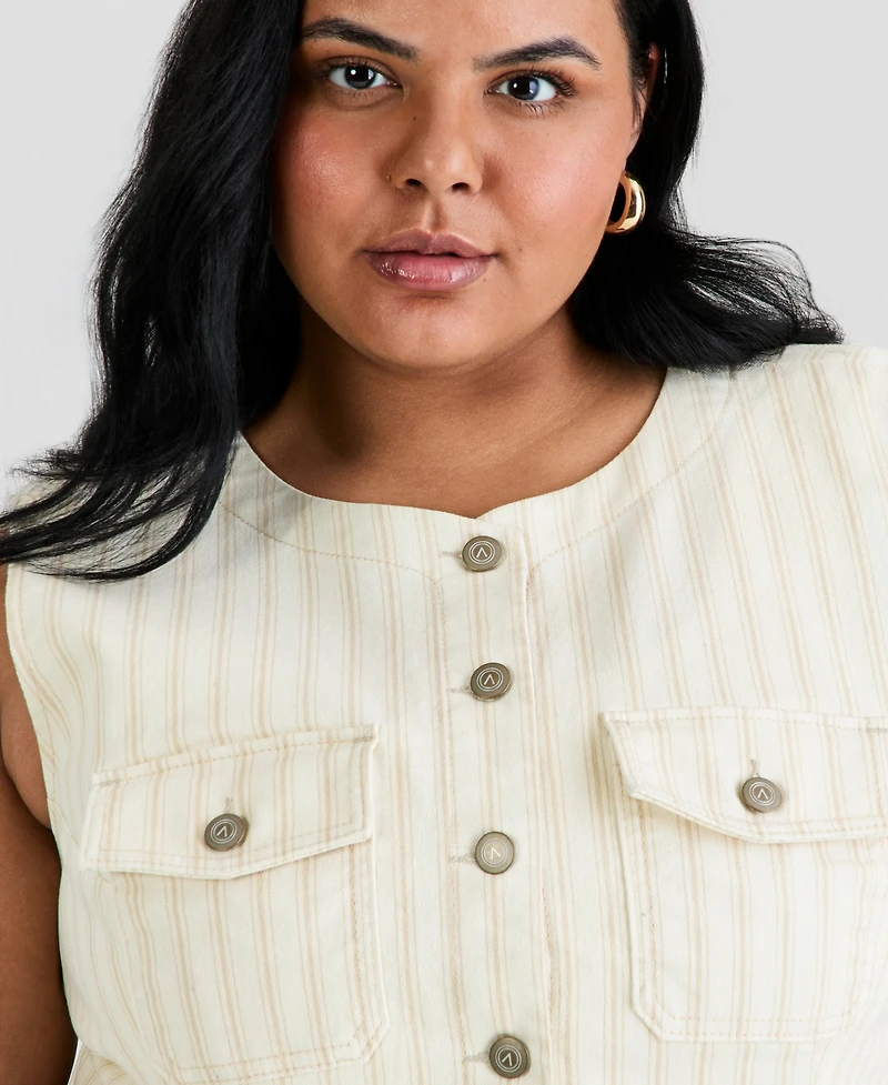 And Now This Trendy Plus Split-Hem Pocketed Vest, Macy's Exclusive