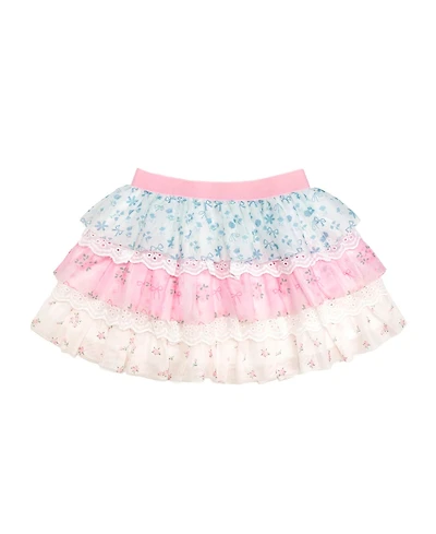 Sweet Wink Little Girls Floral & Lace Tiered Tutu