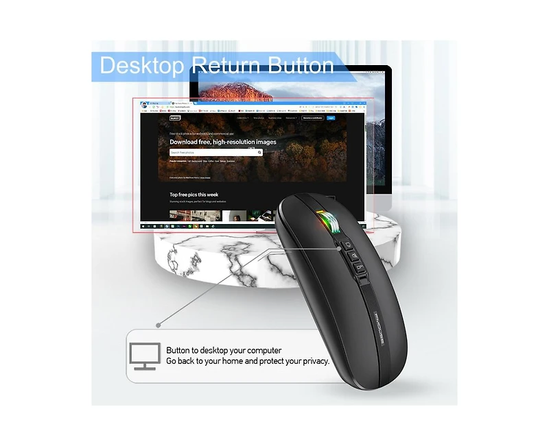 Risokeys Dual-Mode Wireless Silent Mouse