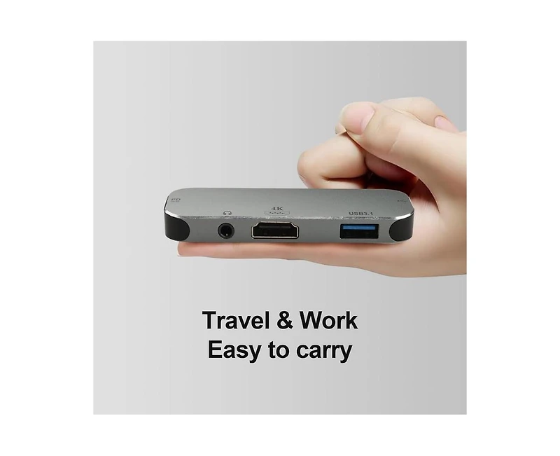 Risokeys 5-in-1 Usb C Hub with 100W Pd Charging, 4K Hdmi & 3.5mm Audio Jack– Ideal for Professionals, Students & Gamers