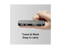 Risokeys 5-in-1 Usb C Hub with 100W Pd Charging, 4K Hdmi & 3.5mm Audio Jack– Ideal for Professionals, Students & Gamers