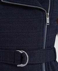 Dkny Women's Sleeveless Zipper Front Belted Jacket Dress