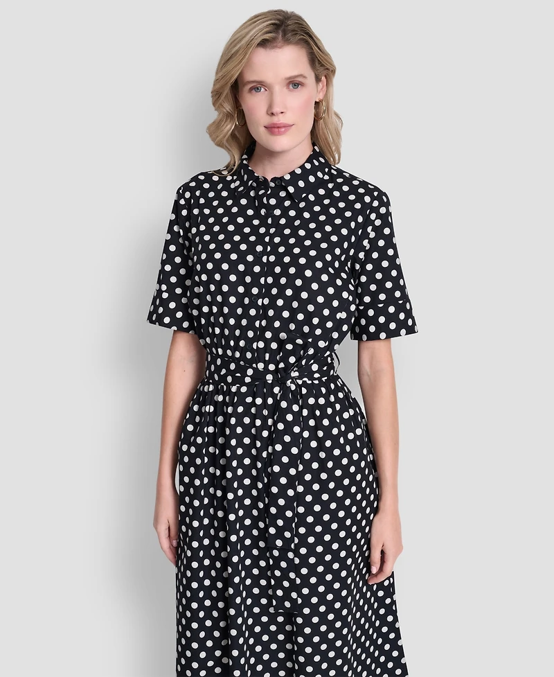 Dkny Women's Collared Midi Shirt Dress