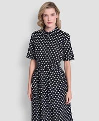 Dkny Women's Collared Midi Shirt Dress