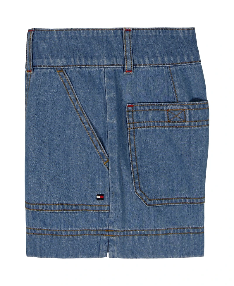 Tommy Hilfiger Girls' 7-16 Seam Slit Denim Shorts