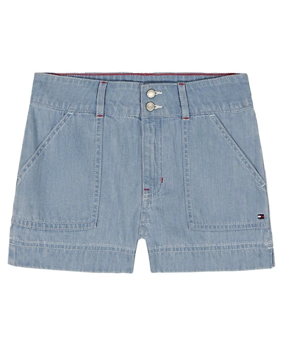Tommy Hilfiger Girls' 7-16 Double-Button Waist Denim Shorts