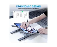 Risokeys 8-in-1 Usb C Laptop Docking Station Stand with 4K Hdmi, Ergonomic Height Adjustable Hub for Home Office & Travel