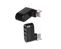 Risokeys Rotatable 3-Port Usb 2.0 Hub (90/180° Rotation) - with 480Mbps Speed,