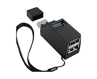 Risokeys 3 Ports Usb 3.0 Hub 90 Degree Splitter, Hi-Speed 5Gbps Data Transfer Usb Expander