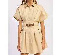 En Saison Women's Cecilia Collared Mini Shirt Dress