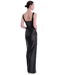 Marchesa Notte Women's Strappy Bustier Corset Detail Gown