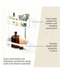 Yigii Plastic Shower Organizer with 2 Shelves for Storage and Draining