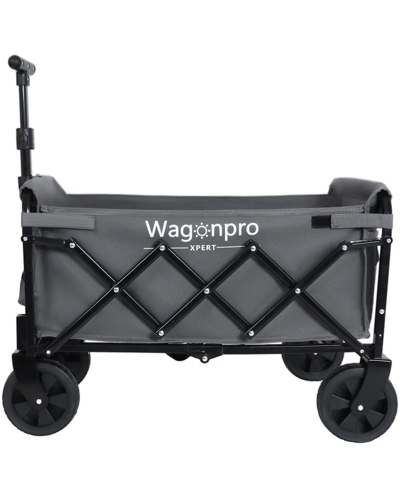 Mondawe Expandable Dual-Layer Storage Wagon Utility Carts w/ 225LBS Capacity, 360° All-Terrain Wheels