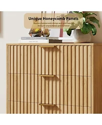 gaomon 5 Drawer Dresser for Bedroom, 48 in Tall Modern Chest of Drawers with Deep Drawers , Fluted Wooden Dresser Organizer for Living Room