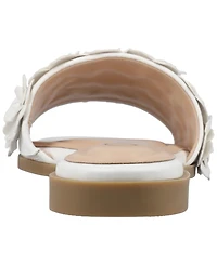 Journee Collection Women's Azalea Embellished Square Toe Floral Flat Sandals