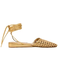 Steve Madden Women's Woven Leg-Wrap Round Toe Flats