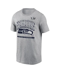 Nike Men's Heather Gray Seattle Seahawks Super Bowl Lx Champions Classic Roster T-Shirt