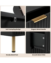 gaomon Zebra Six-Drawer Cabinet with Large Desktop, Modern Honeycomb Design, Handle, Practical Storage Solution