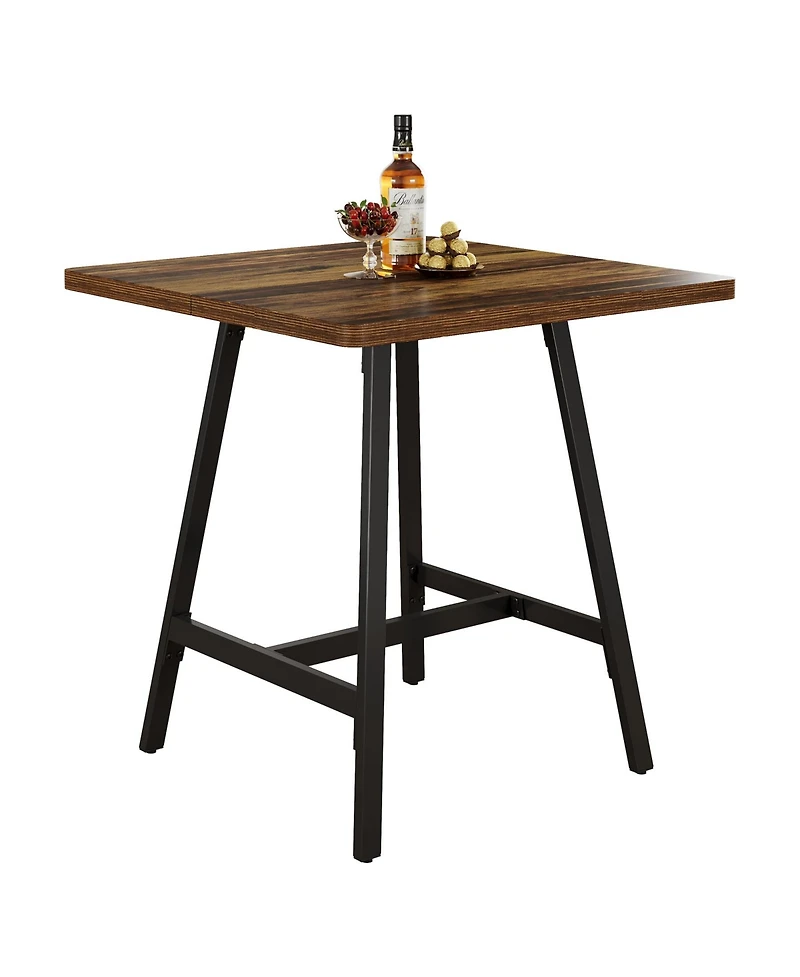 Tribesigns Square Dining Table for 2-4 People, 31.1” Industrial Kitchen Table for Small Spaces, Apartment, Dining Room, Living Room