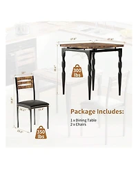 gaomon Kitchen Table Home Dining Table Set For 2 Dining Table And Chairs Set Of 2 for Dining Room, Home Office, Living Room