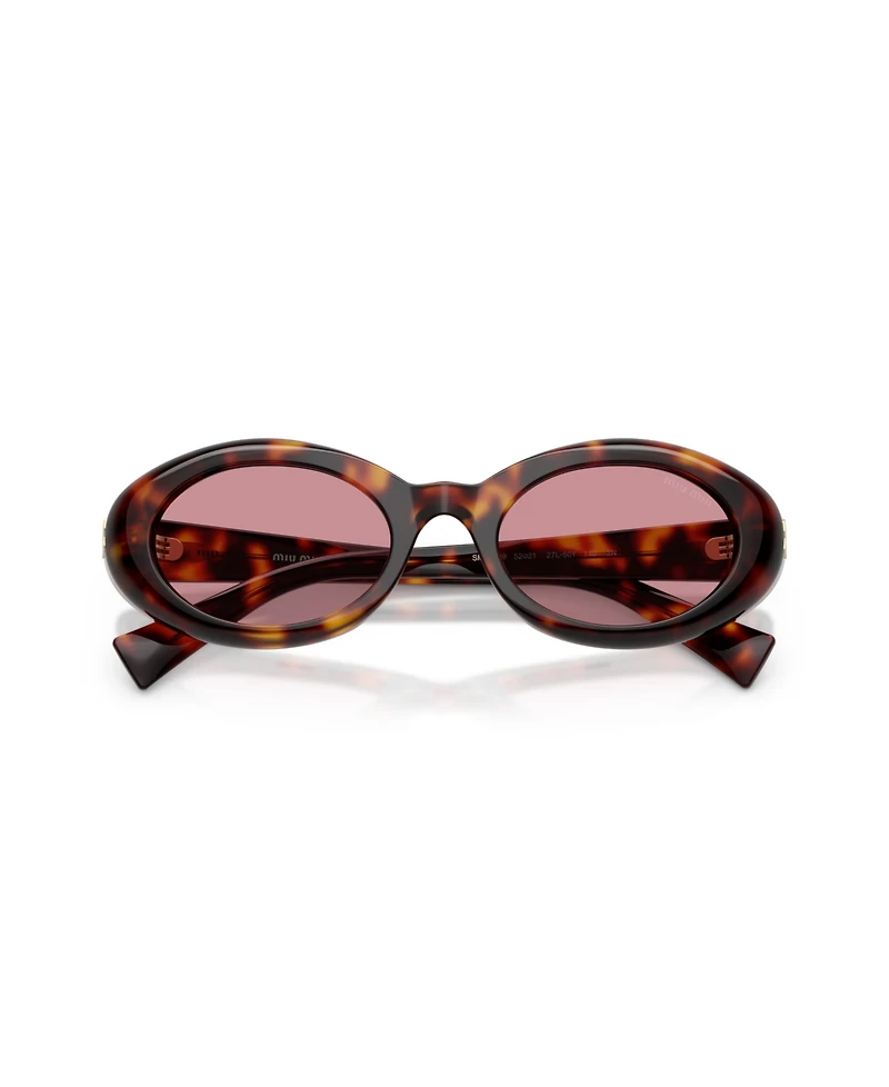 Miu Miu Women's Oval Sunglasses, Mu B09S