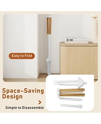 Ecooso 4-Leg Foldable Clothes Drying Rack with 8 Bamboo Rods and 40 Hanger Slots