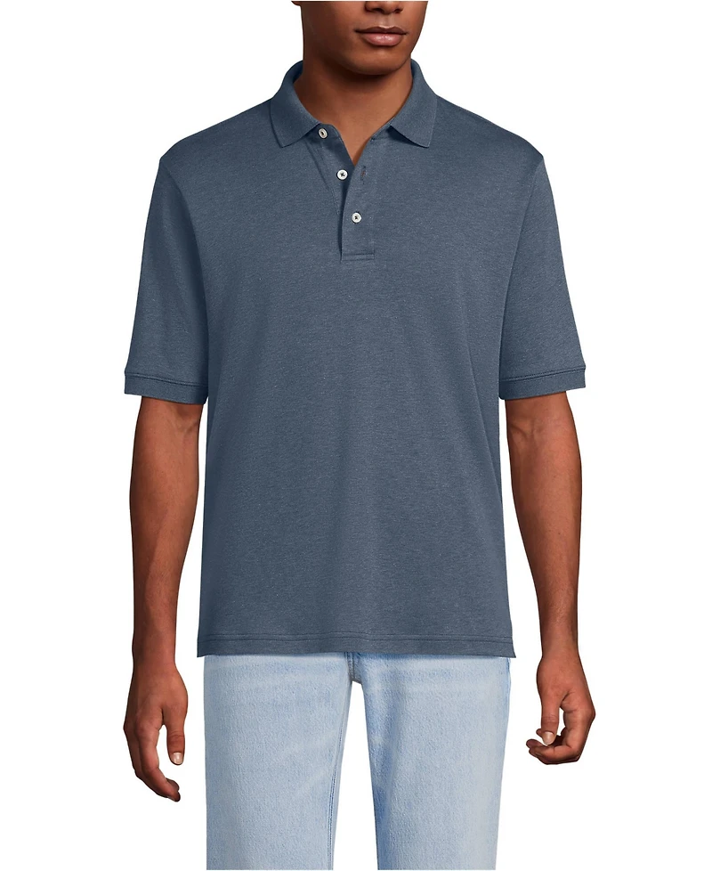 Lands' End Men's Tall Short Sleeve Cotton Supima Polo Shirt